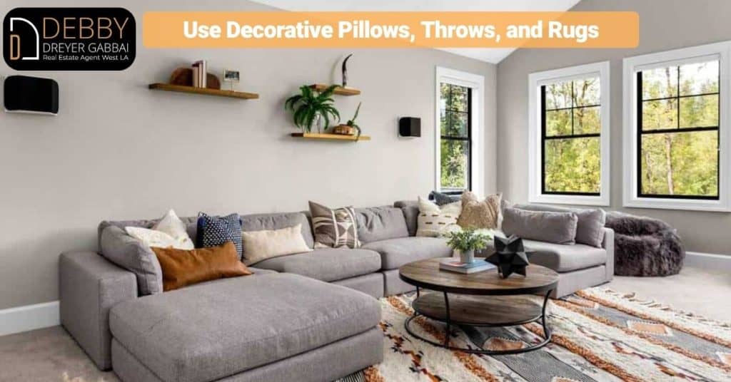Use Decorative Pillows, Throws, and Rugs